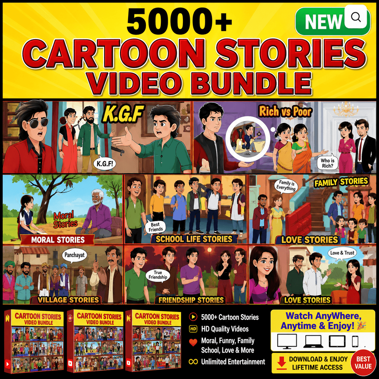 5000+ Cartoon Stories Video Bundle 2026