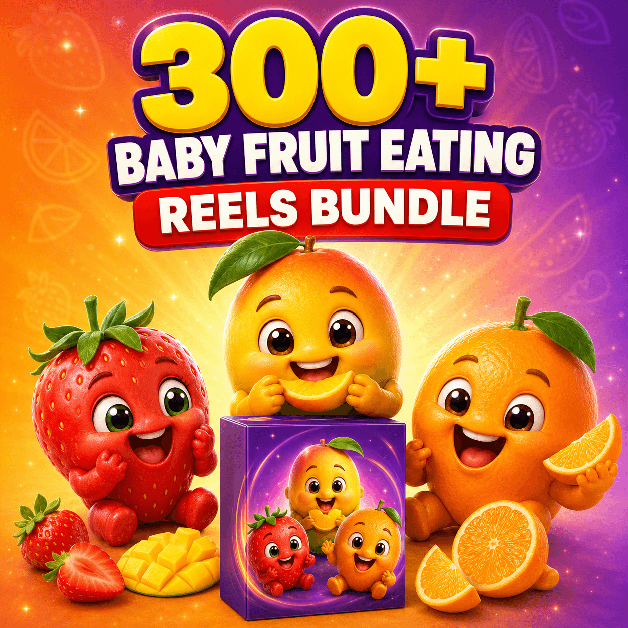300+ Baby Fruit Eating Fruit Reels Bundle – AI ASMR