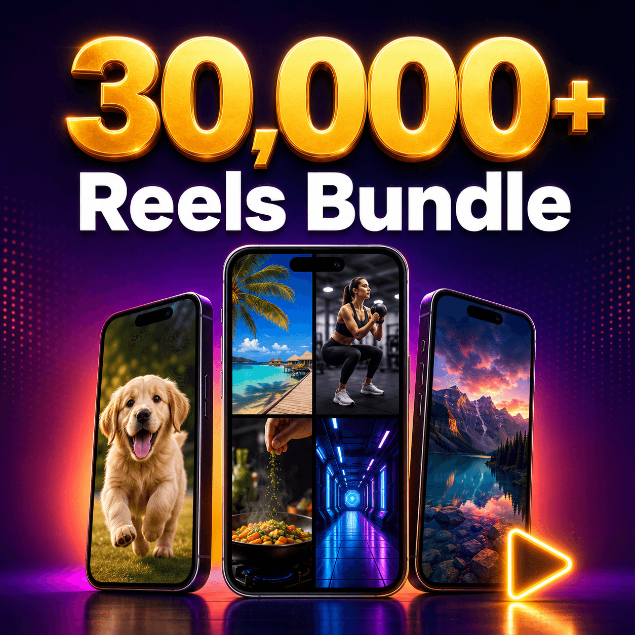 30,000+ Viral Reels Bundle (All Niches + Bonuses) 🚀