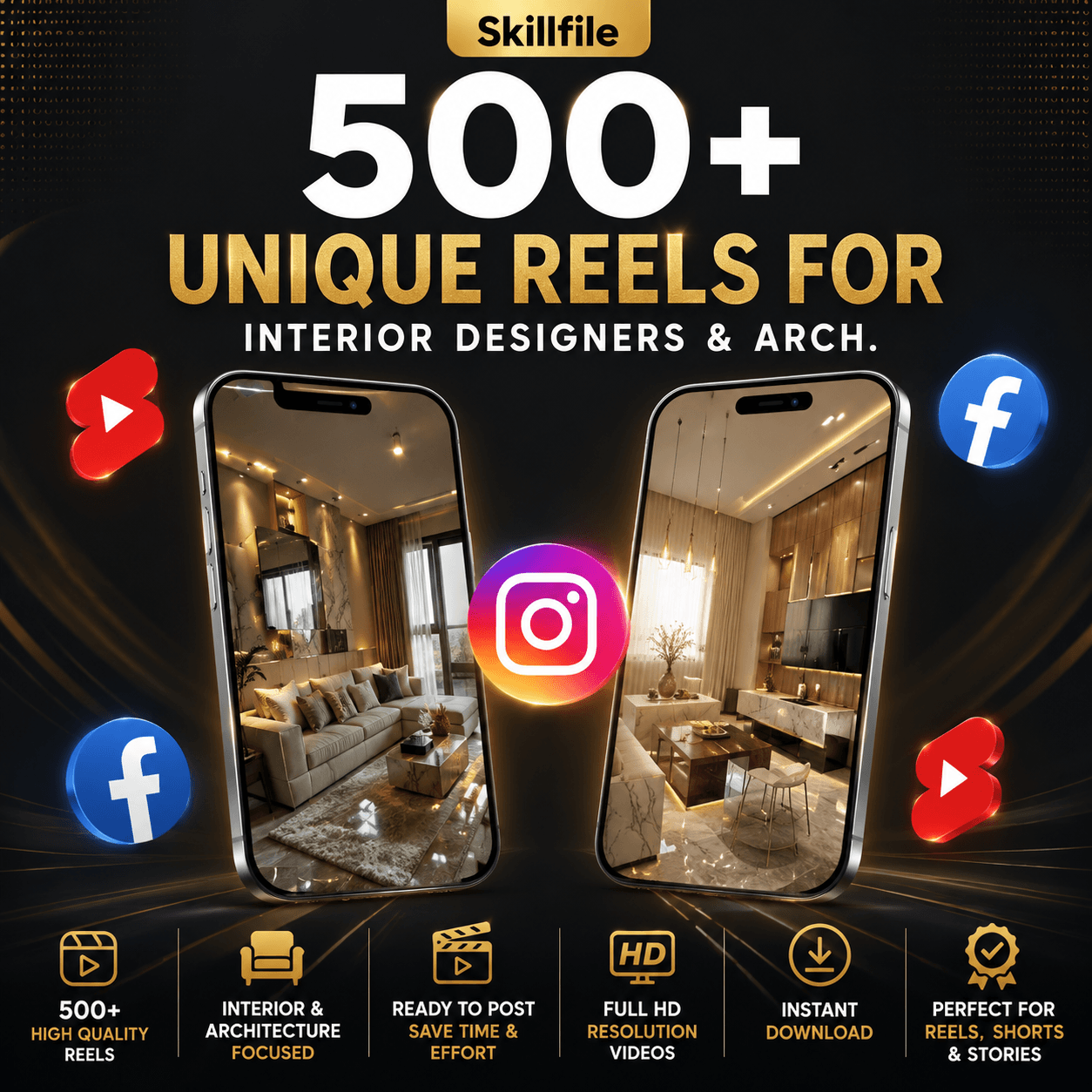 500+ Unique Reels for Interior Designers & Architects